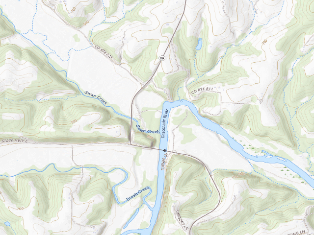 USGS topographic map of Rollins Ferry Access