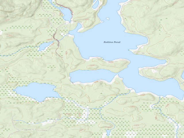 USGS topographic map of Rollins Pond Site 2 (Saranac Lakes Wild Forest)
