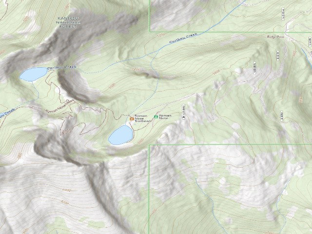 USGS topographic map of Roman Nose