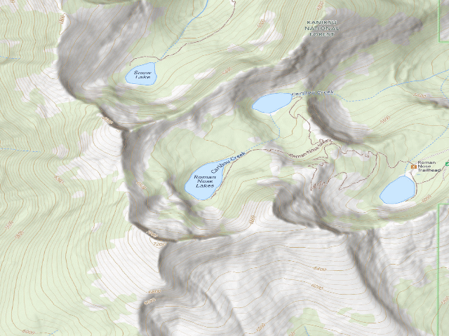 USGS topographic map of Roman Nose Upper Lake (2)