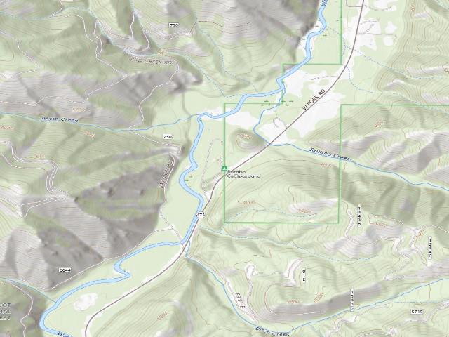USGS topographic map of Rombo Campground