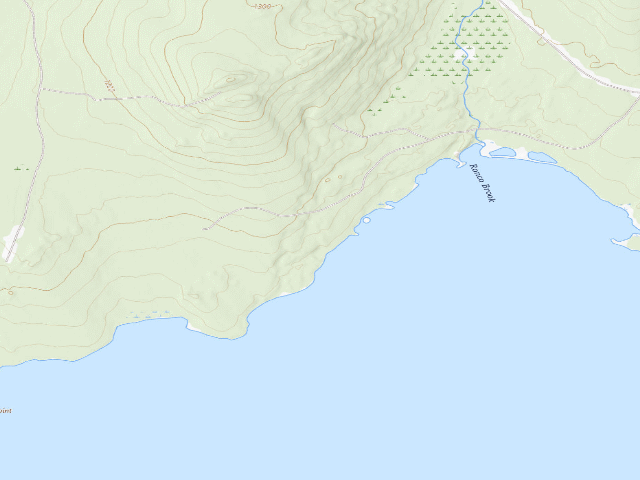 USGS topographic map of Ronco Cove (Moosehead Lake Shoreline Public Land)
