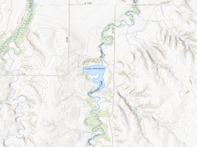 USGS topographic map of Rooks State Fishing Lake