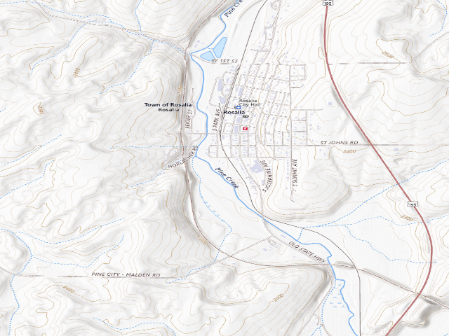 USGS topographic map of Rosalia City Park