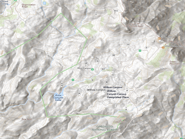 USGS topographic map of Rose Canyon