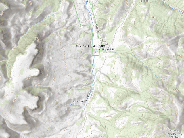 USGS topographic map of Rose Creek