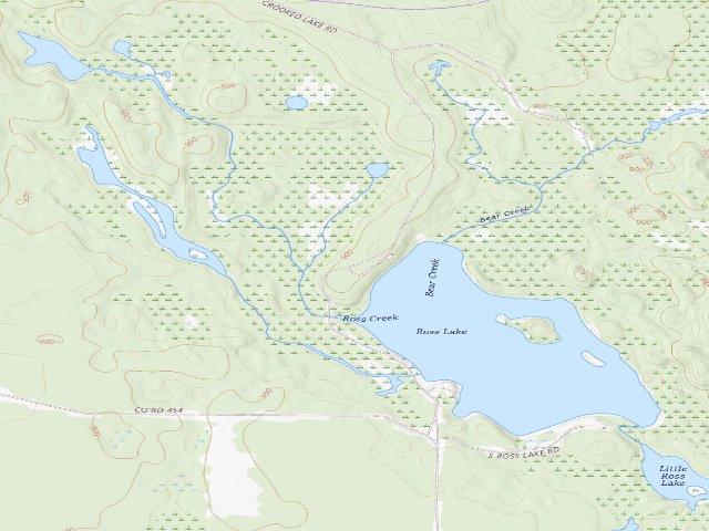 USGS topographic map of Ross Lake State Forest Campground