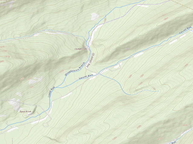 USGS topographic map of Rothrock State Forest roadside campsite 003 Pine Swamp Road