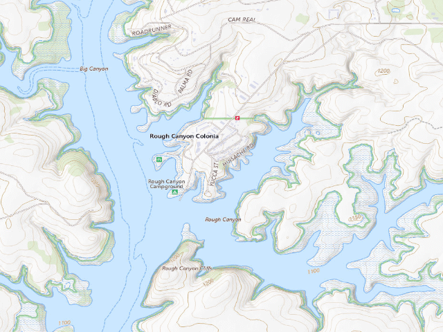 USGS topographic map of Rough Canyon Campground