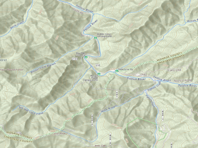USGS topographic map of Rough Ridge Campground