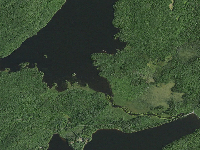 Aerial image of Round Lake Campsite #1 (Round Lake Wilderness)