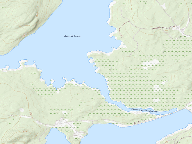 USGS topographic map of Round Lake Campsite #1 (Round Lake Wilderness)