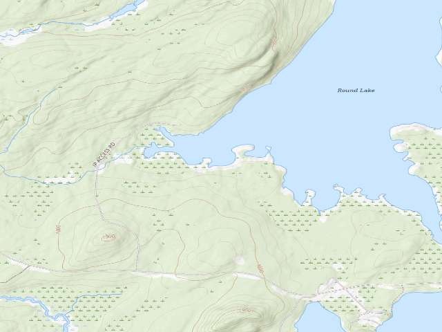 USGS topographic map of Round Lake Campsite #10 (Round Lake Wilderness)