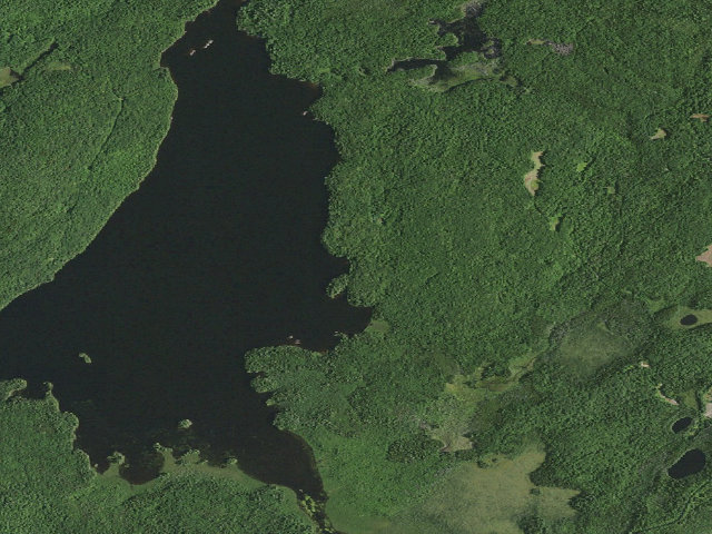 Aerial image of Round Lake Campsite #3 (Round Lake Wilderness)
