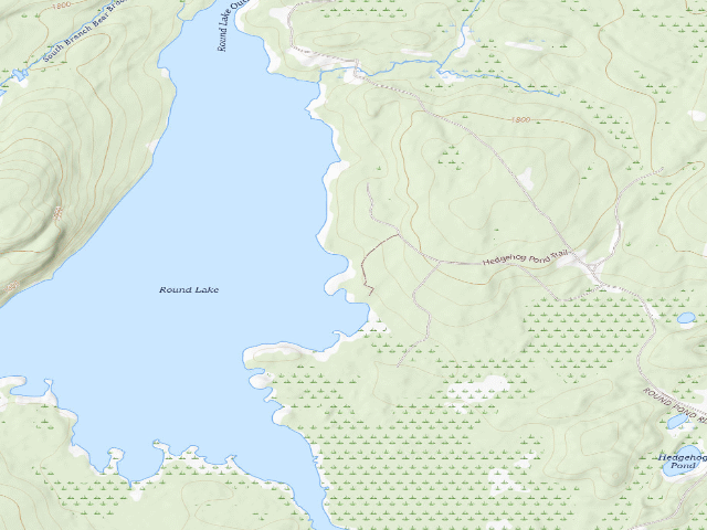 USGS topographic map of Round Lake Campsite #3 (Round Lake Wilderness)