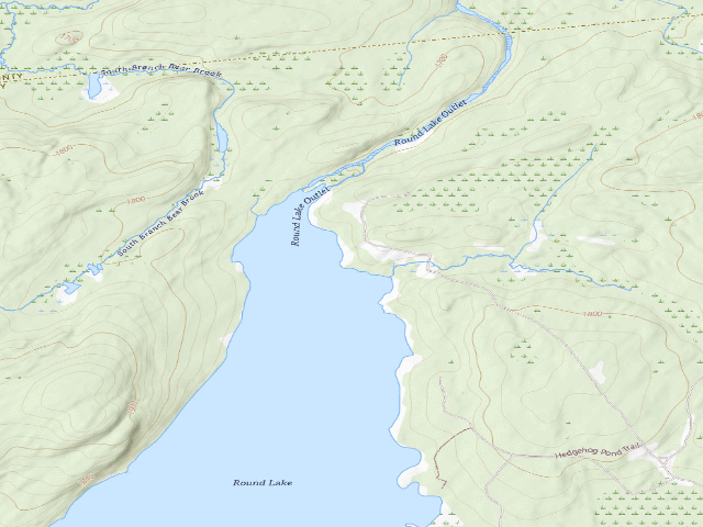 USGS topographic map of Round Lake Campsite #4 (Round Lake Wilderness)