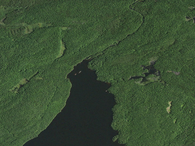 Aerial image of Round Lake Campsite #5 (Round Lake Wilderness)