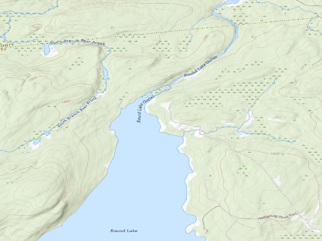 USGS topographic map of Round Lake Campsite #5 (Round Lake Wilderness)