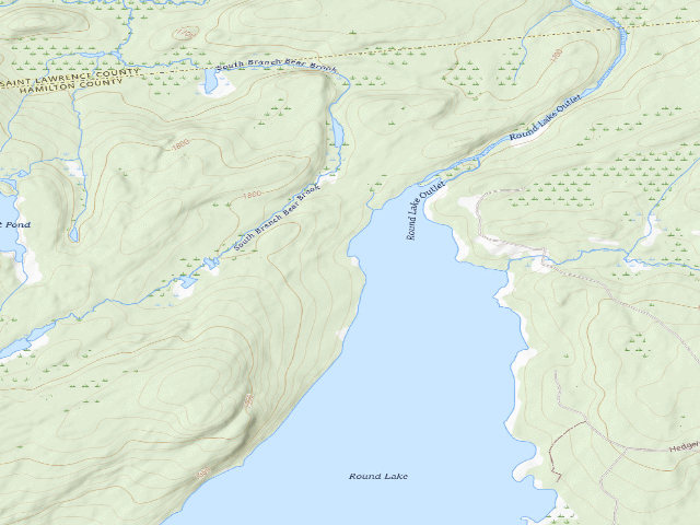 USGS topographic map of Round Lake Campsite #7 (Round Lake Wilderness)