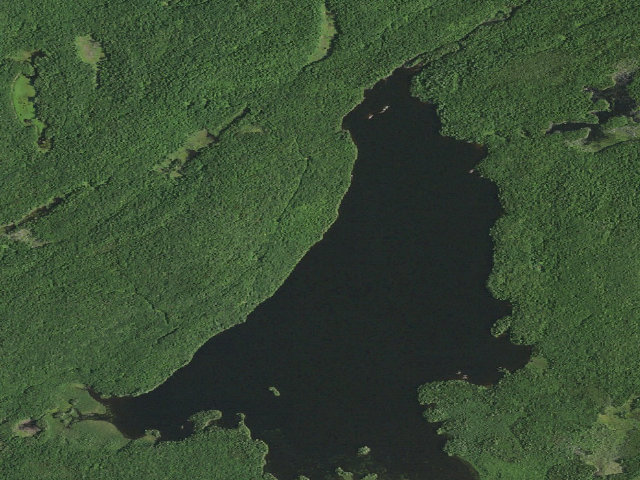Aerial image of Round Lake Campsite #8 (Round Lake Wilderness)