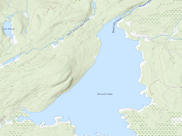 USGS topographic map of Round Lake Campsite #8 (Round Lake Wilderness)