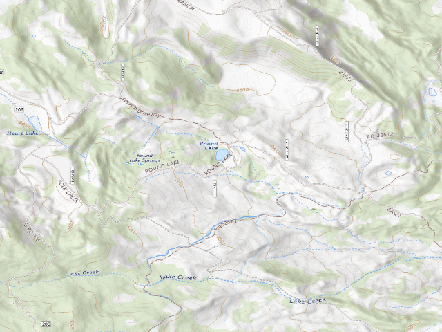 USGS topographic map of Round Lake Cua Dispersed