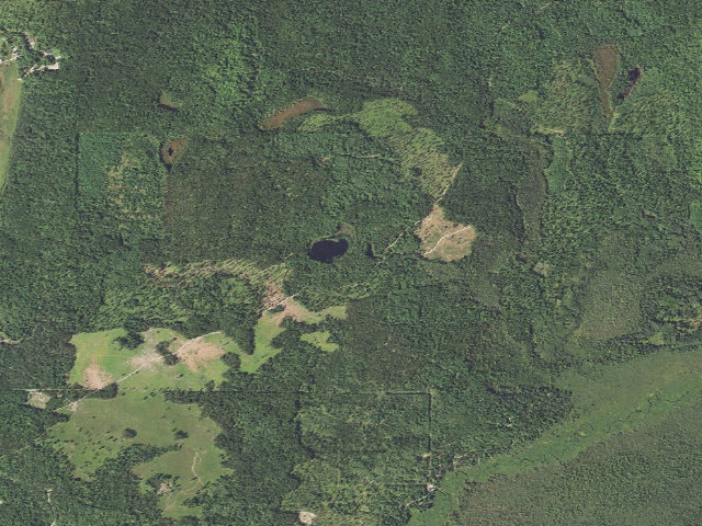 Aerial image of Round Lake State Forest Campground