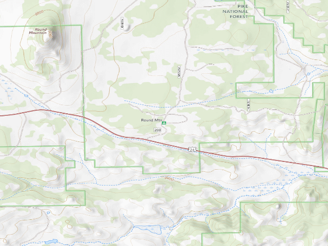 USGS topographic map of Round Mountain