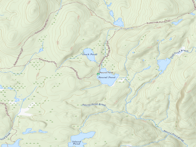 USGS topographic map of Round Pond 1 (Lake George Wild Forest)