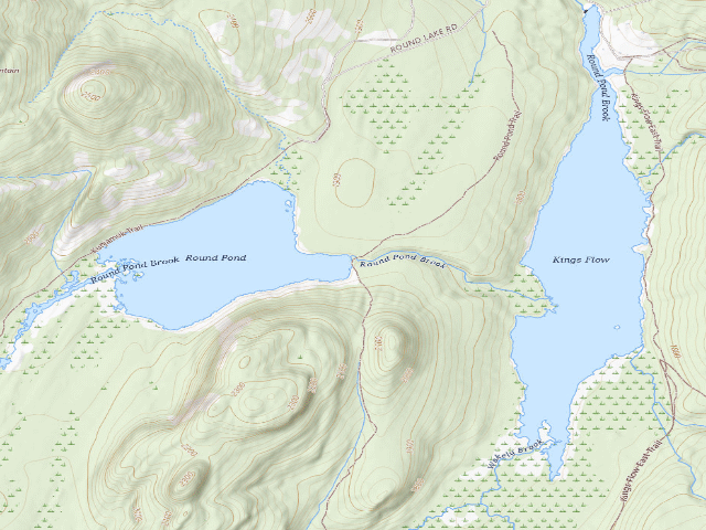 USGS topographic map of Round Pond Campsite (Siamese Ponds Wilderness)