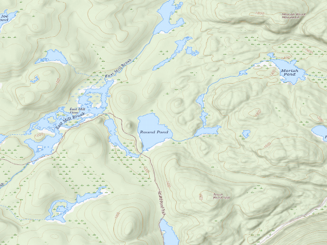 USGS topographic map of Round Pond Tentsite #2 [DEC #18356] (Hammond Pond Wild Forest)