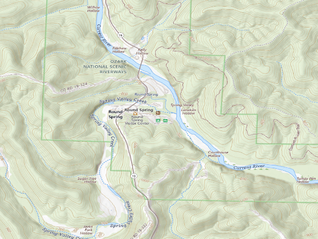 USGS topographic map of Round Spring Campground