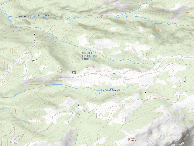 USGS topographic map of Routt County