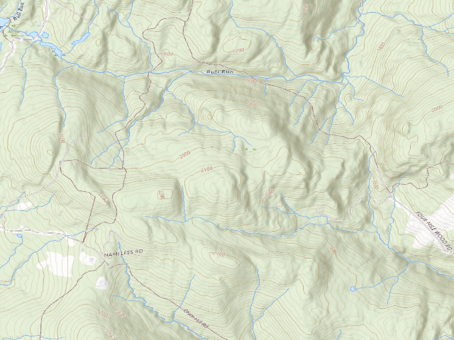 USGS topographic map of Roxbury State Forest primitive camping area 1