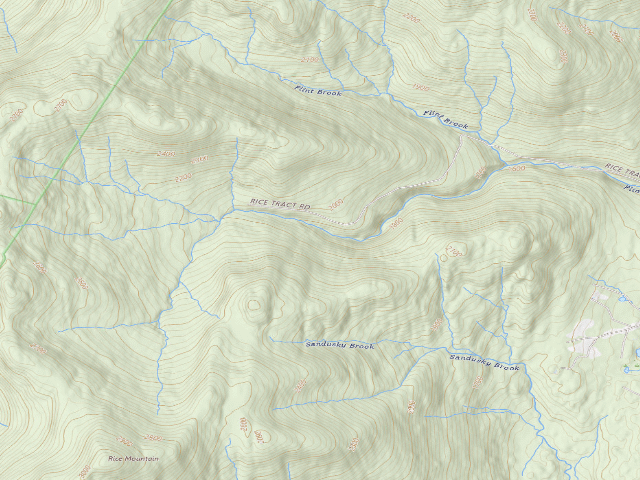 USGS topographic map of Roxbury State Forest primitive camping area 4