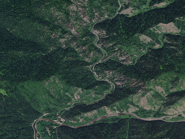 Aerial image of Ruby Creek Camp