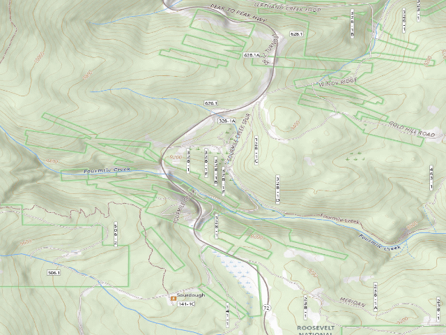 USGS topographic map of Ruby Gulch Dispersed Camping
