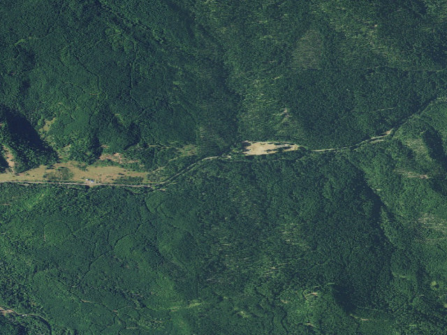 Aerial image of Rujada Campground / Picnic Site / Swordfern Trailhead