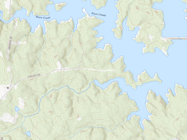 USGS topographic map of Rum Creek WMA Primitive Campground #3