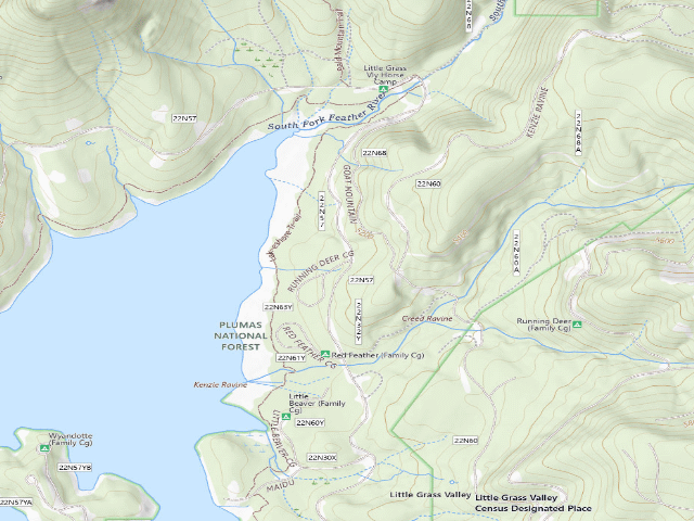 USGS topographic map of Running Deer (Family Cg)