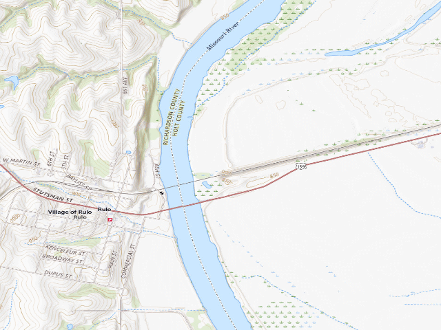 USGS topographic map of Rush Bottoms Conservation Area