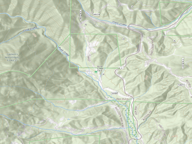 USGS topographic map of Rush Creek Cg-F