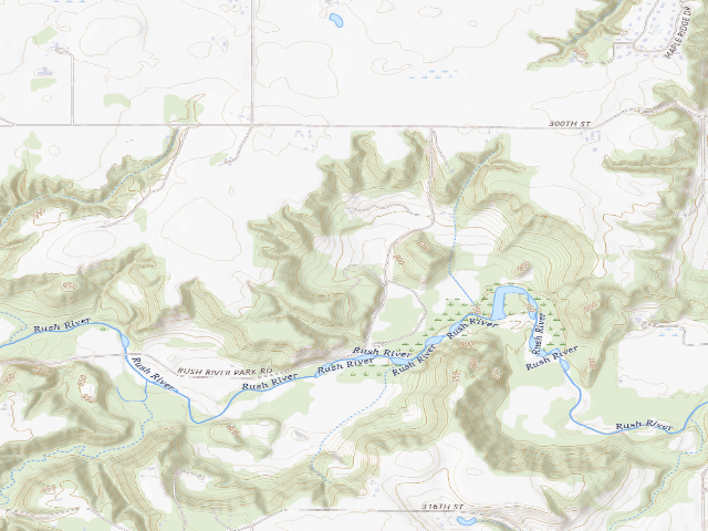 USGS topographic map of Rush River Park (Sibley County)