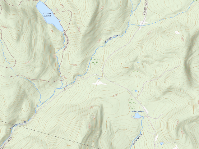 USGS topographic map of Russell Brook Primitive Campsite [DEC #20968] (Delaware Wild Forest)