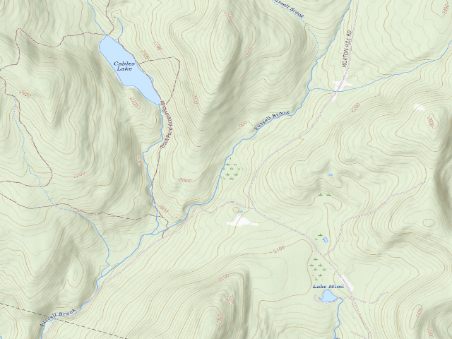 USGS topographic map of Russell Brook Primitive Campsite [DEC #20978] (Delaware Wild Forest)