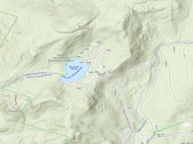 USGS topographic map of Russell Pond