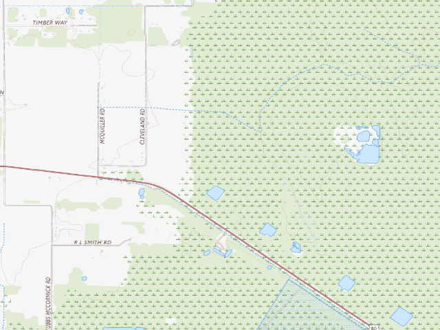 USGS topographic map of Russell Sage WMA primitive camping area 1