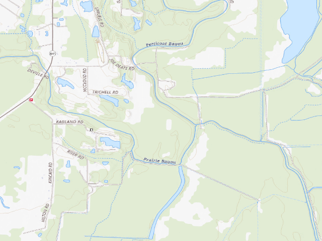 USGS topographic map of Russell Sage WMA primitive camping area 2