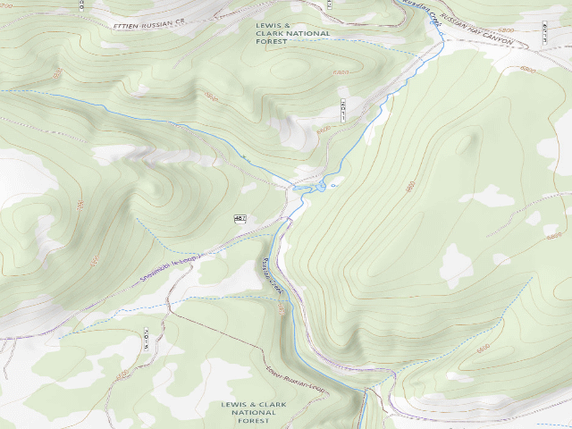 USGS topographic map of Russian Creek Rd 2011-1