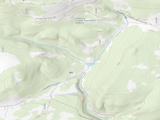 USGS topographic map of Russian Creek Rd 2011-4